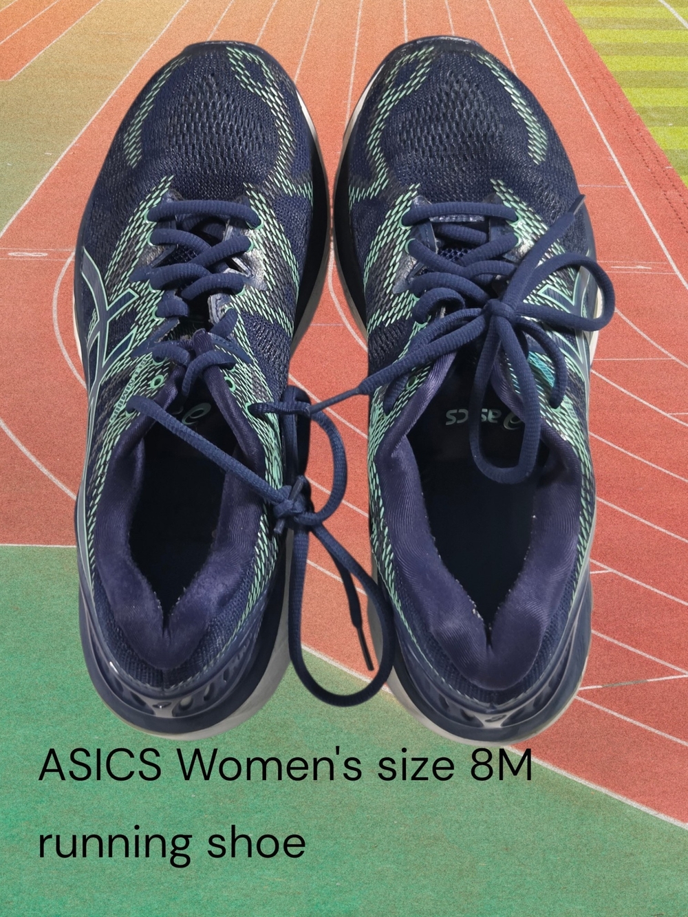Asics Women's Size 8M Navy with Teal Accent Running Shoes
